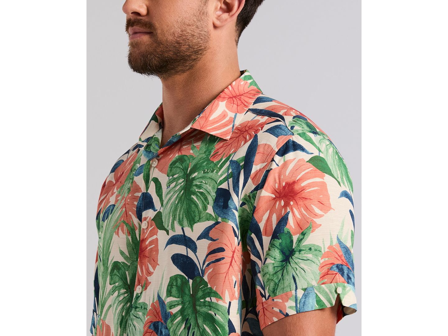 Мужская рубашка Cubavera Botanical Print Viscose, цвет: Серый — фото 3