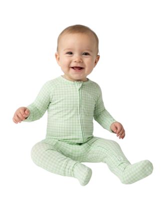 Baby Boy's Pistachio Gingham Bamboo Sleeper