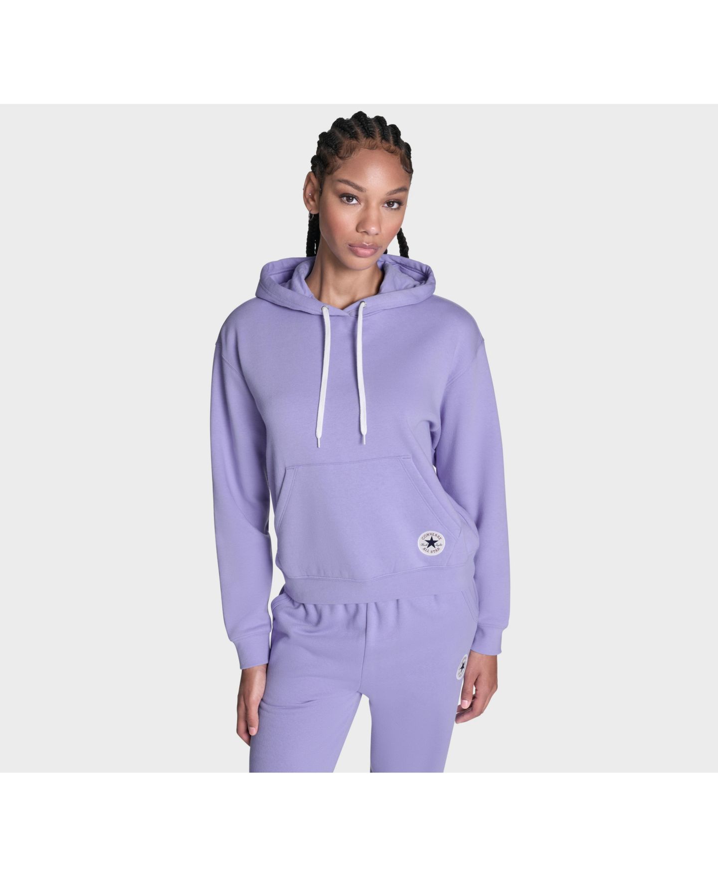 Женское худи Converse Chuck Taylor Patch Pullover, цвет: Фиолетовый — фото 1