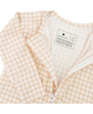 Baby Boys Sandstone Gingham Bamboo Sleeper