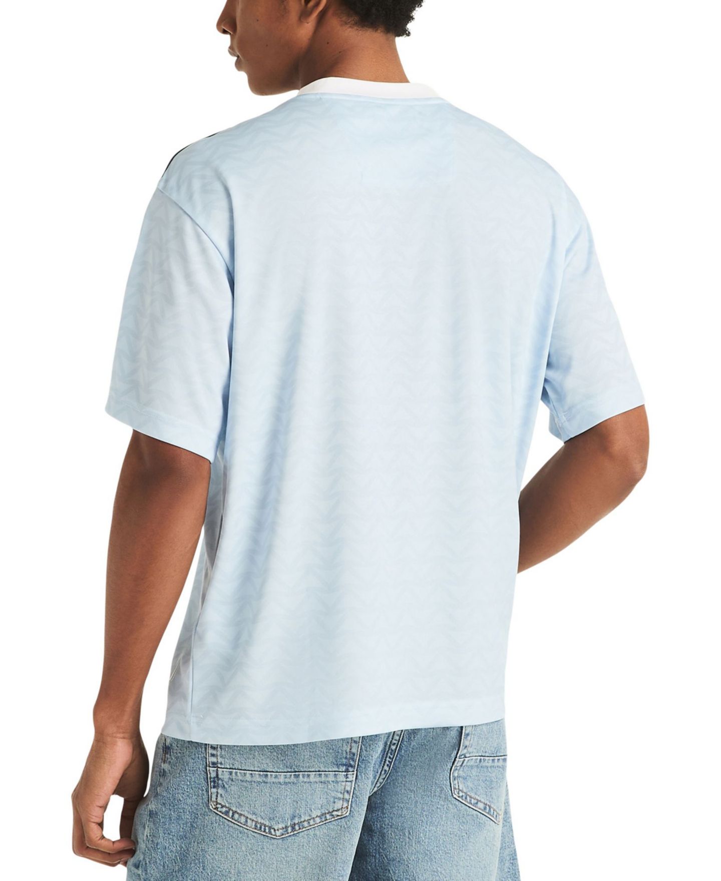 Мужской топ Nautica Shadow Printed Soccer V-Neck Jersey, цвет: Ледяной синий — фото 4