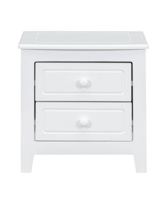 2-Drawer Nightstand, Mid Century Retro Bedside Table for Bedroom and Living Room,