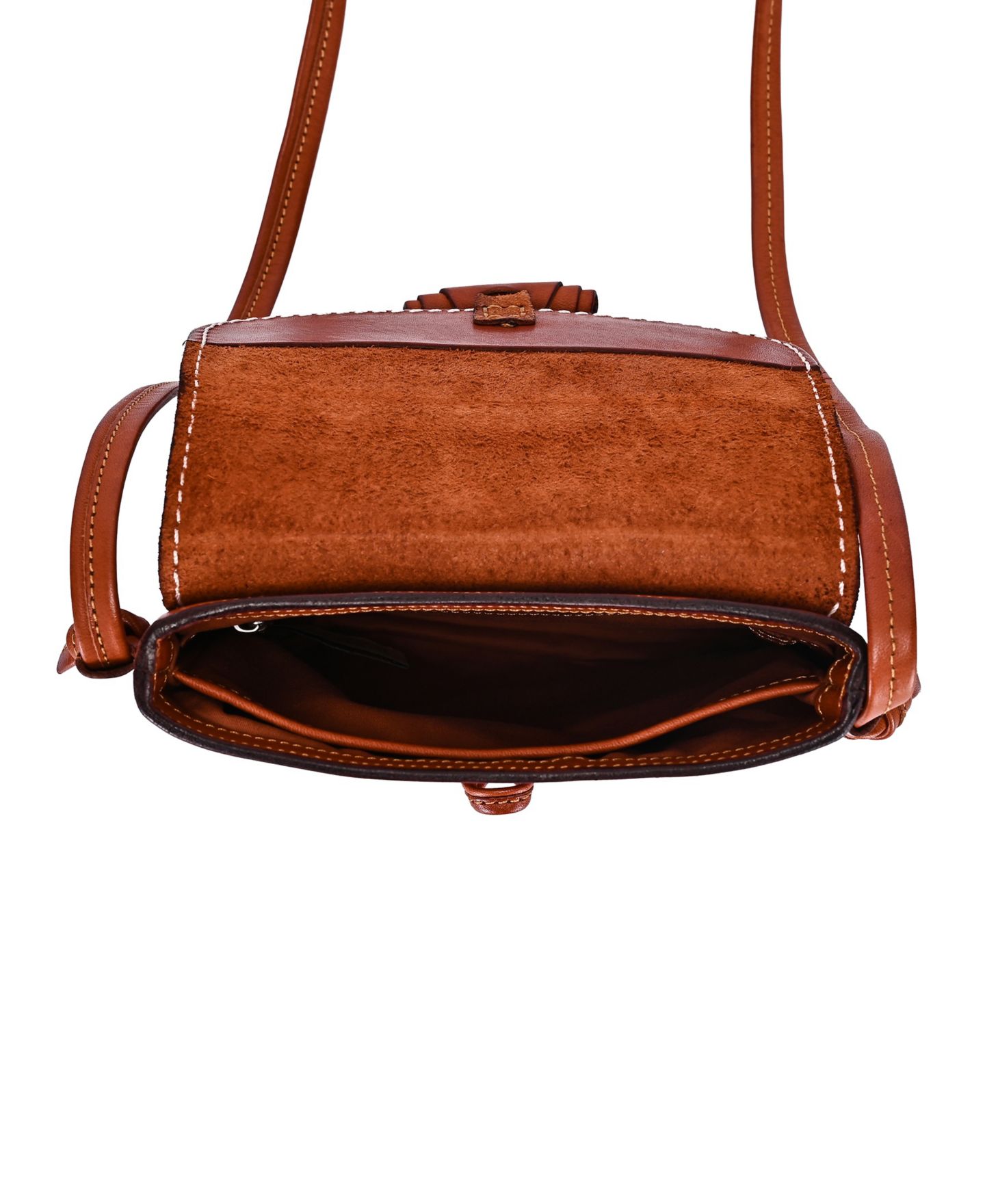 Женская сумка OLD TREND Ixia Mini Crossbody, цвет: Карамельный коричневый — фото 8