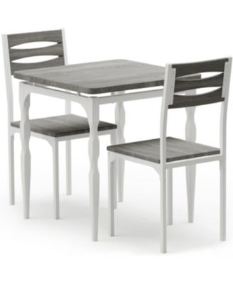 3-Piece Space-Saving Dining Set for 2, Modern Table with Spiral Legs, Compact Furniture for Apartment Kitchens