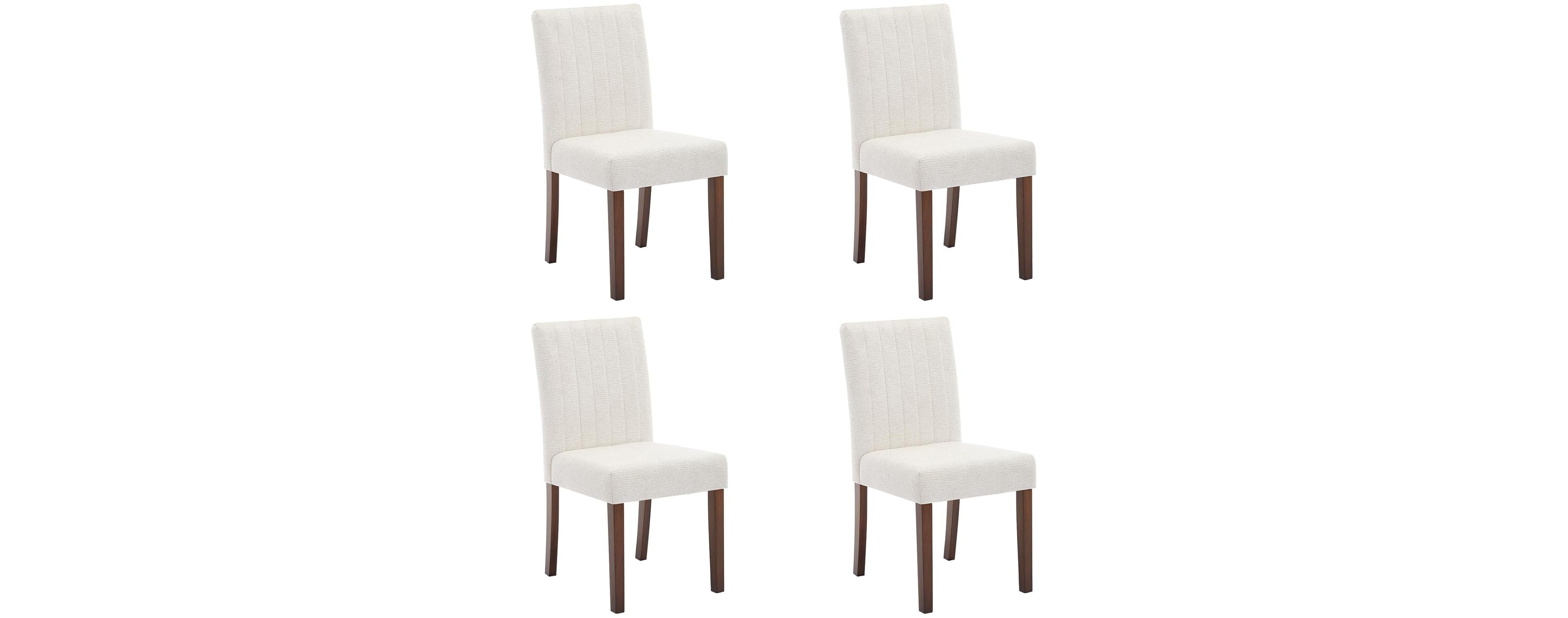 gaomon Parsons Button Tufted Dining Chairs Set of 4,Upholstered Fabric Kitchen with Wood Legs and Padded Seats,Living Room Furniture