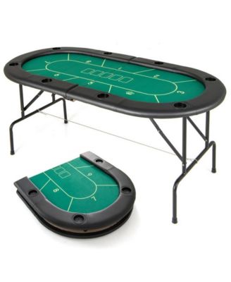 Foldable Poker Table with 8 Cup Holders