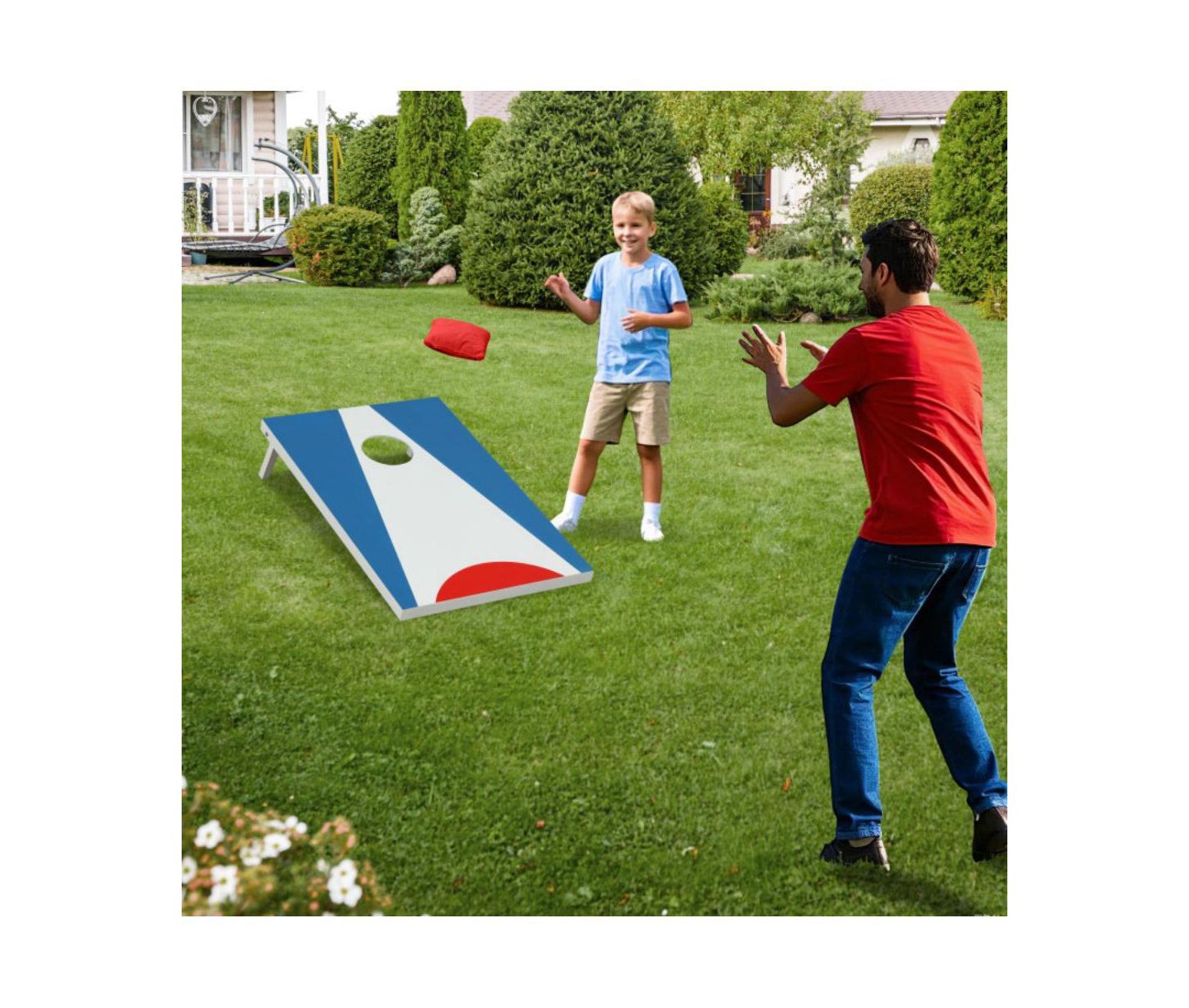 Детские игрушки HONGGE 36"L x 24"W Foldable Cornhole Board Set, Ages 3+, цвет: Синий — фото 2
