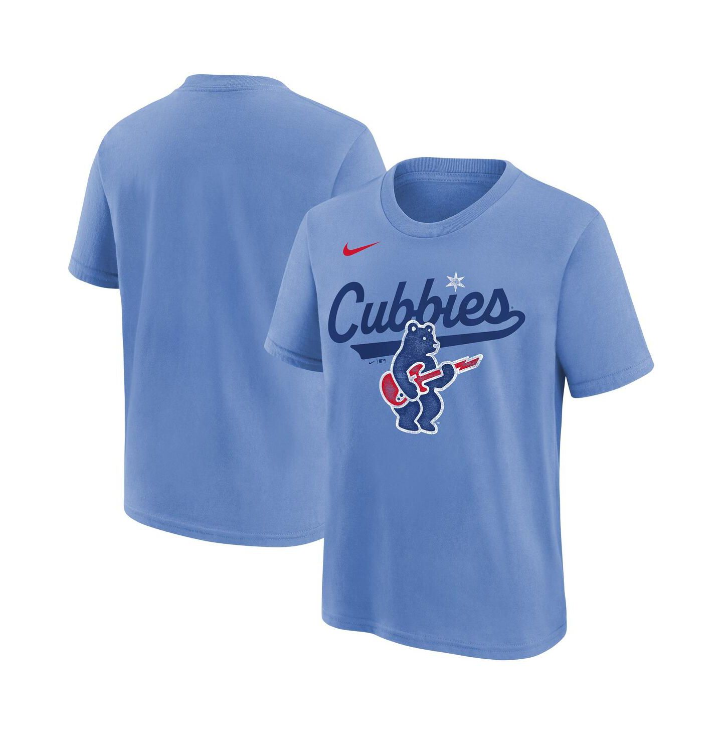 Детская футболка Nike Light Blue Chicago Cubs Electric Bear Alternate — фото 1