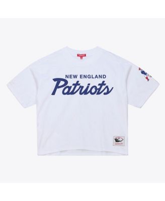 Women's White New England Patriots Head Coach Cropped T-Shirt