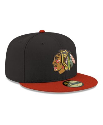 Men's Black Chicago Blackhawks Core Logo Two-Tone 59FIFTY Fitted Hat