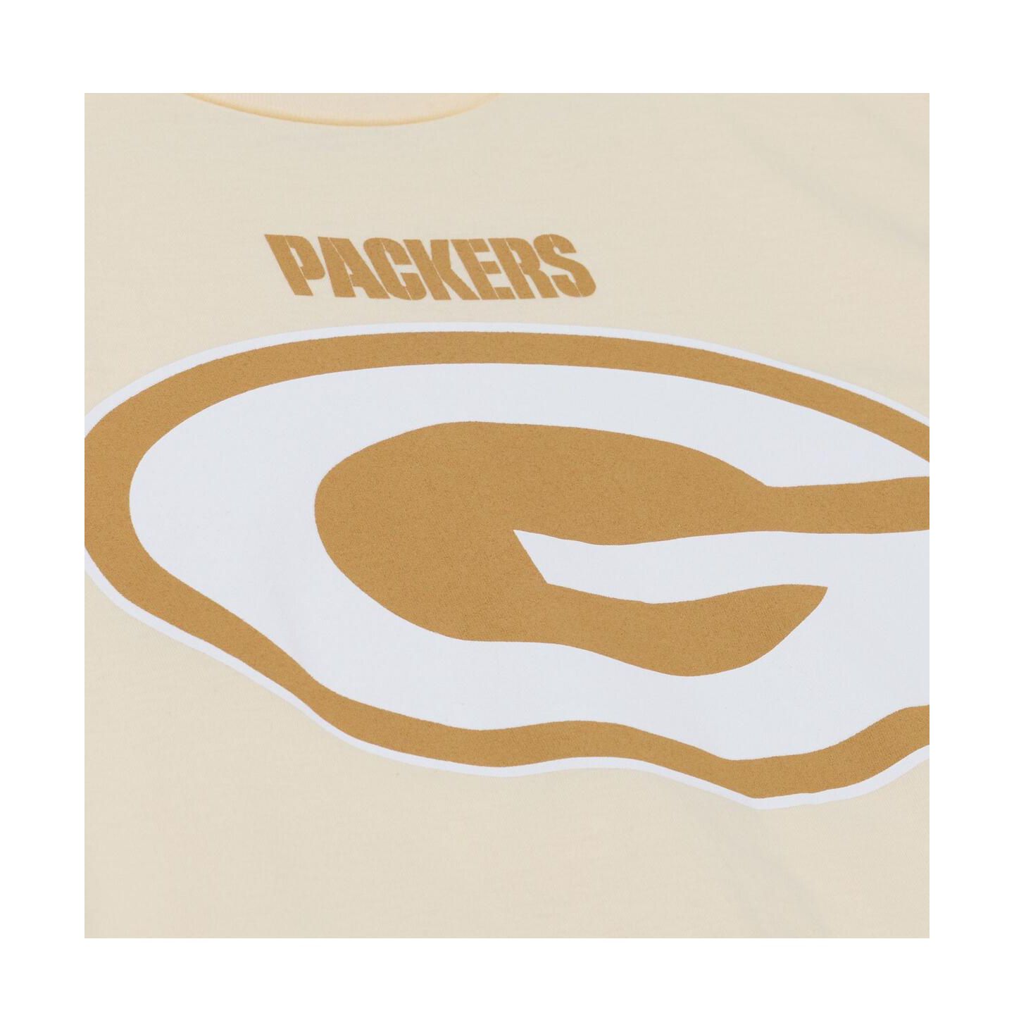 Мужская футболка Mitchell & Ness Reggie White Cream Green Bay Packers Sandman Name & Number — фото 2
