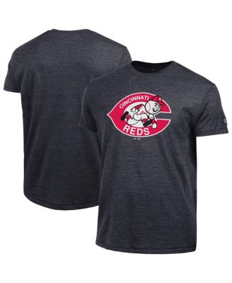 Men's Black Cincinnati Reds Cooperstown Logo Tri-Blend T-Shirt
