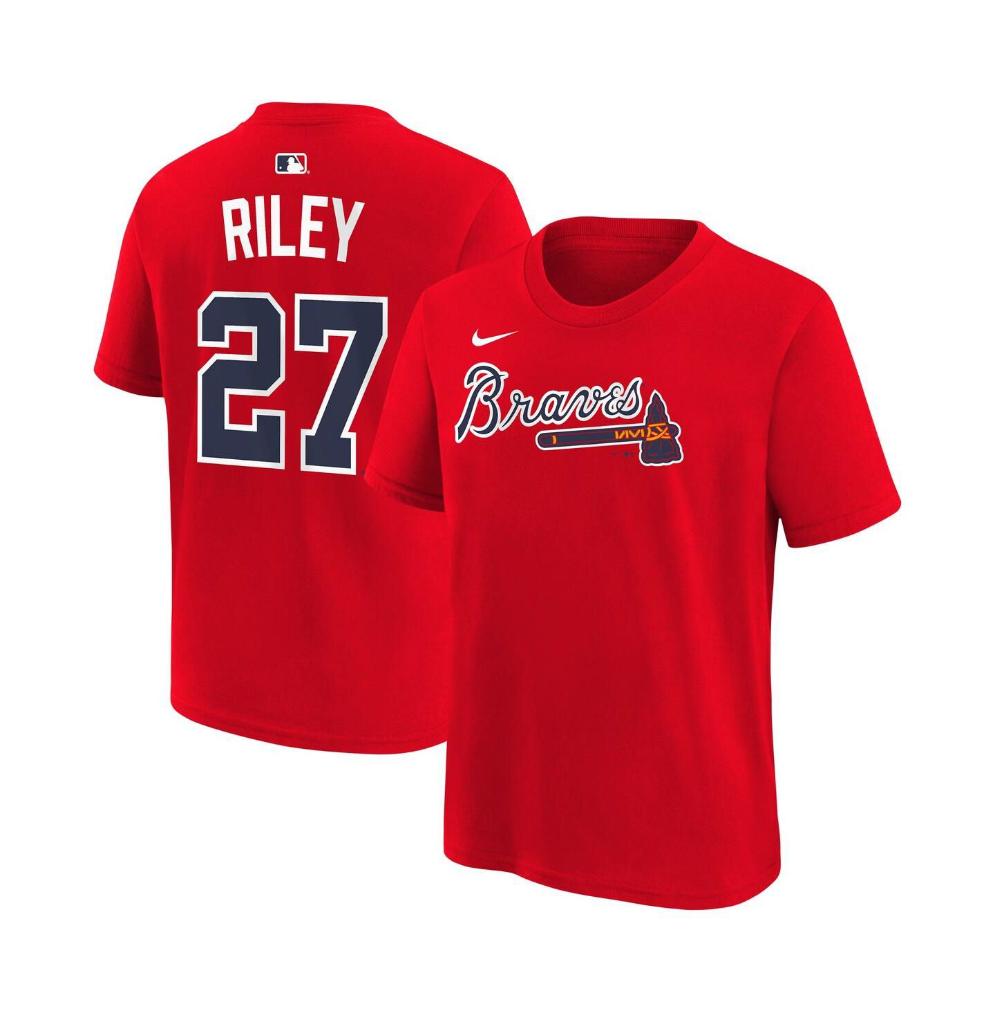 Детская футболка Nike Austin Riley Red Atlanta Braves Name & Number — фото 1