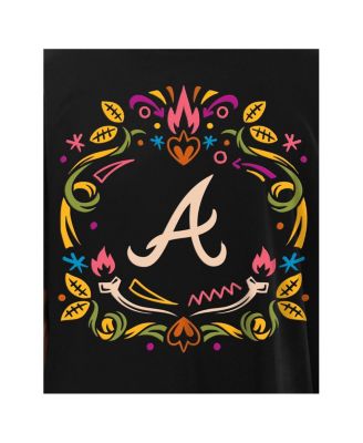 Men's Black Atlanta Braves Día de los Muertos T-Shirt
