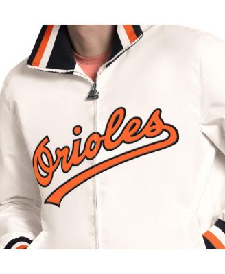 Men's White Baltimore Orioles The Captain Cooperstown Logo Full-Zip Varsity Jacket
