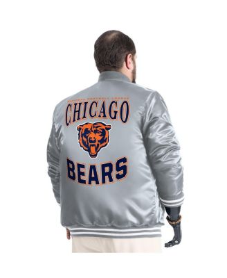 Men's Gray Chicago Bears Adaptive Full-Snap Varsity Jacket