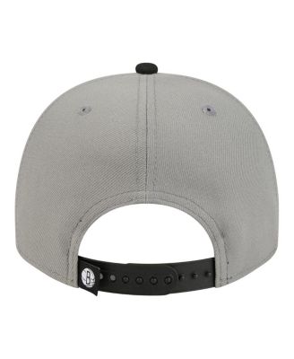 Men's Gray Brooklyn Nets Injection Cartoon Logo A-Frame 9FIFTY Adjustable Hat