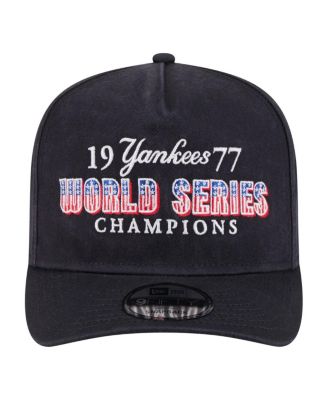 Men's Navy New York Yankees 1977 World Series Champions Throwback 9FIFTY A-Frame Snapback Hat