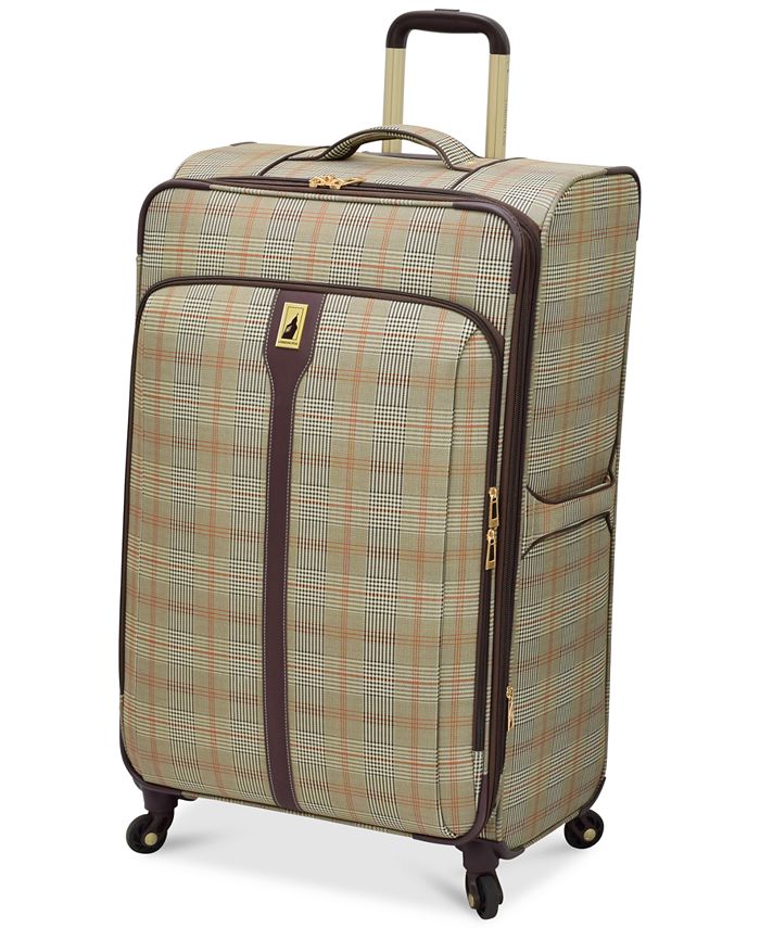 London Fog CLOSEOUT! Knightsbridge 29 Expandable Spinner Suitcase,  Available in Brown and Grey Glen Plaid, Created for Macy's - Macy's