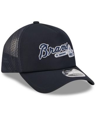 Men's Navy Atlanta Braves 2026 Batting Practice Alternate Apex 9FORTY Adjustable Hat