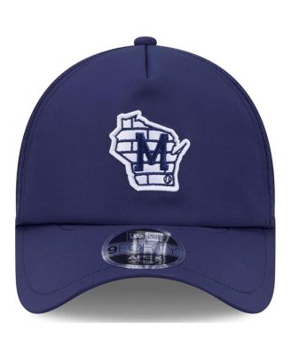 Men's Navy Milwaukee Brewers 2026 Batting Practice Alternate Apex 9FORTY Adjustable Hat