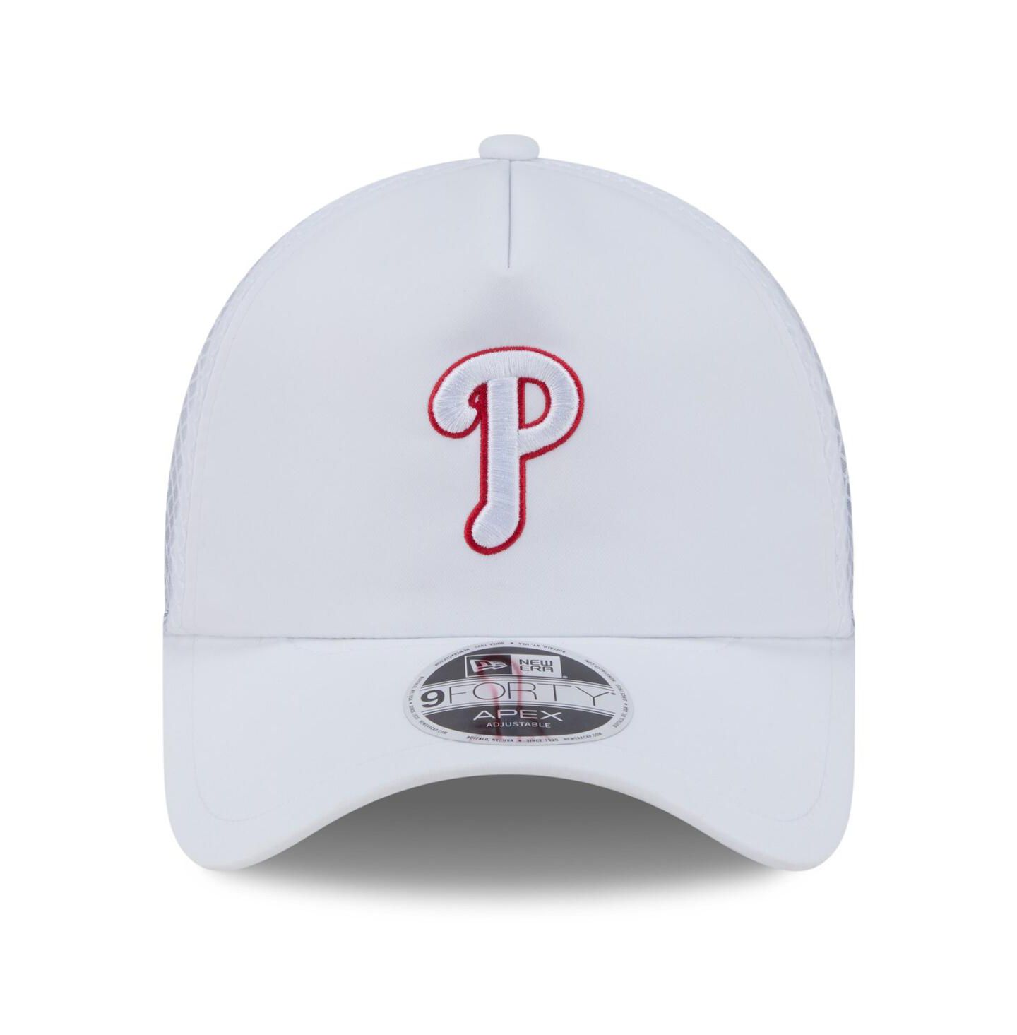 Мужская кепка New Era White Philadelphia Phillies 2026 Batting Practice Apex 9FORTY Adjustable Trucker Hat — фото 4