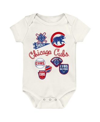 Baby Boys and Girls 3-Piece Chicago Cubs Home Plate Creeper Set