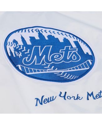 Men's White New York Mets Cooperstown Collection Arctic Lightweight Satin Full-Snap Jacket