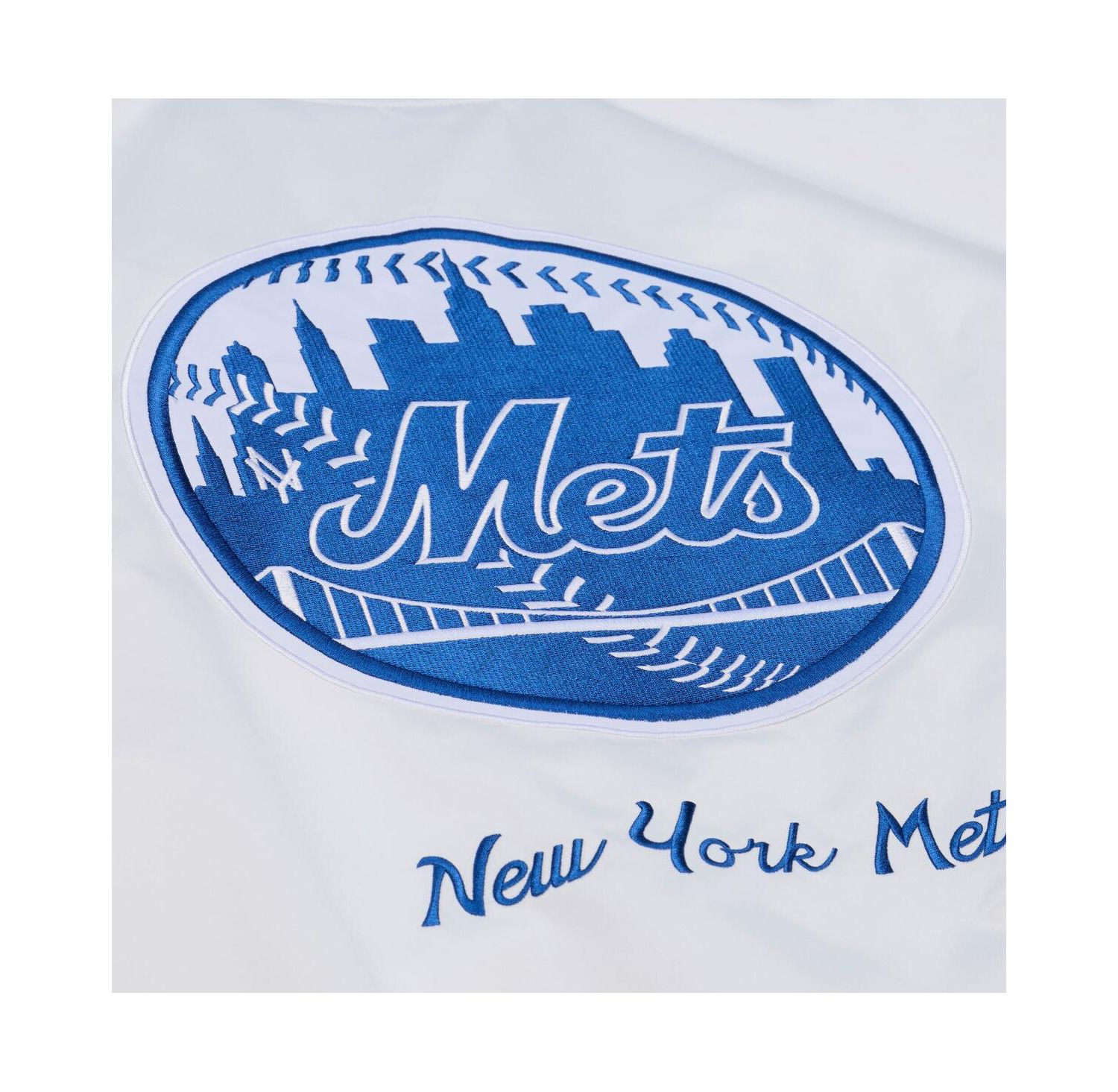 Men's White New York Mets Cooperstown Collection Arctic Lightweight Satin Full-Snap Jacket