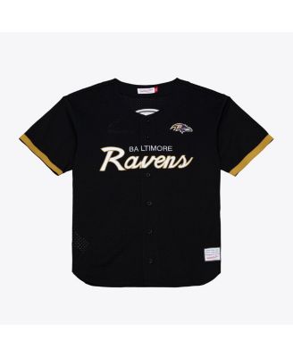 Men's Black Baltimore Ravens Head Coach Mesh Full-Button Fashion Jersey