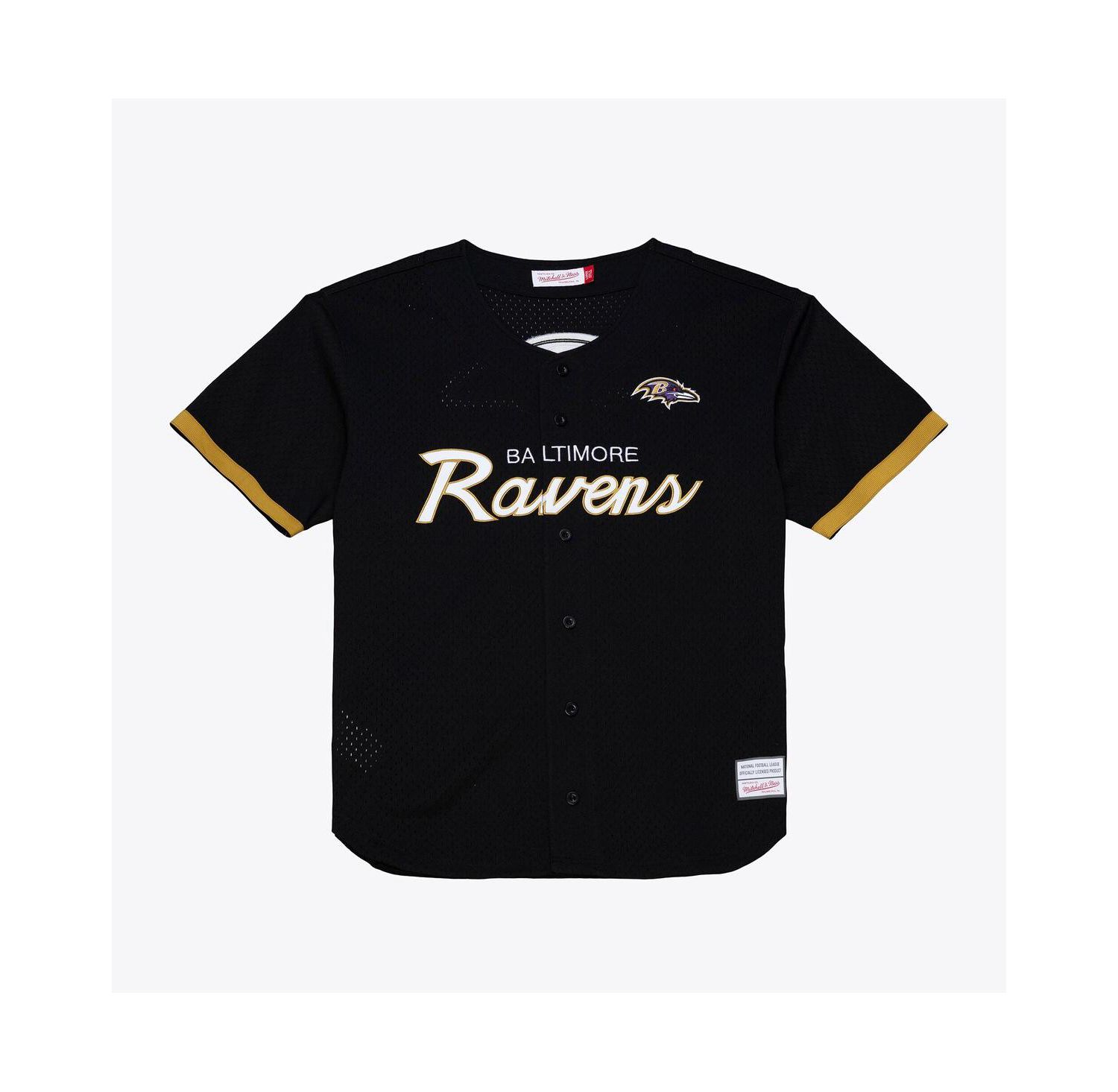 Men's Black Baltimore Ravens Head Coach Mesh Full-Button Fashion Jersey