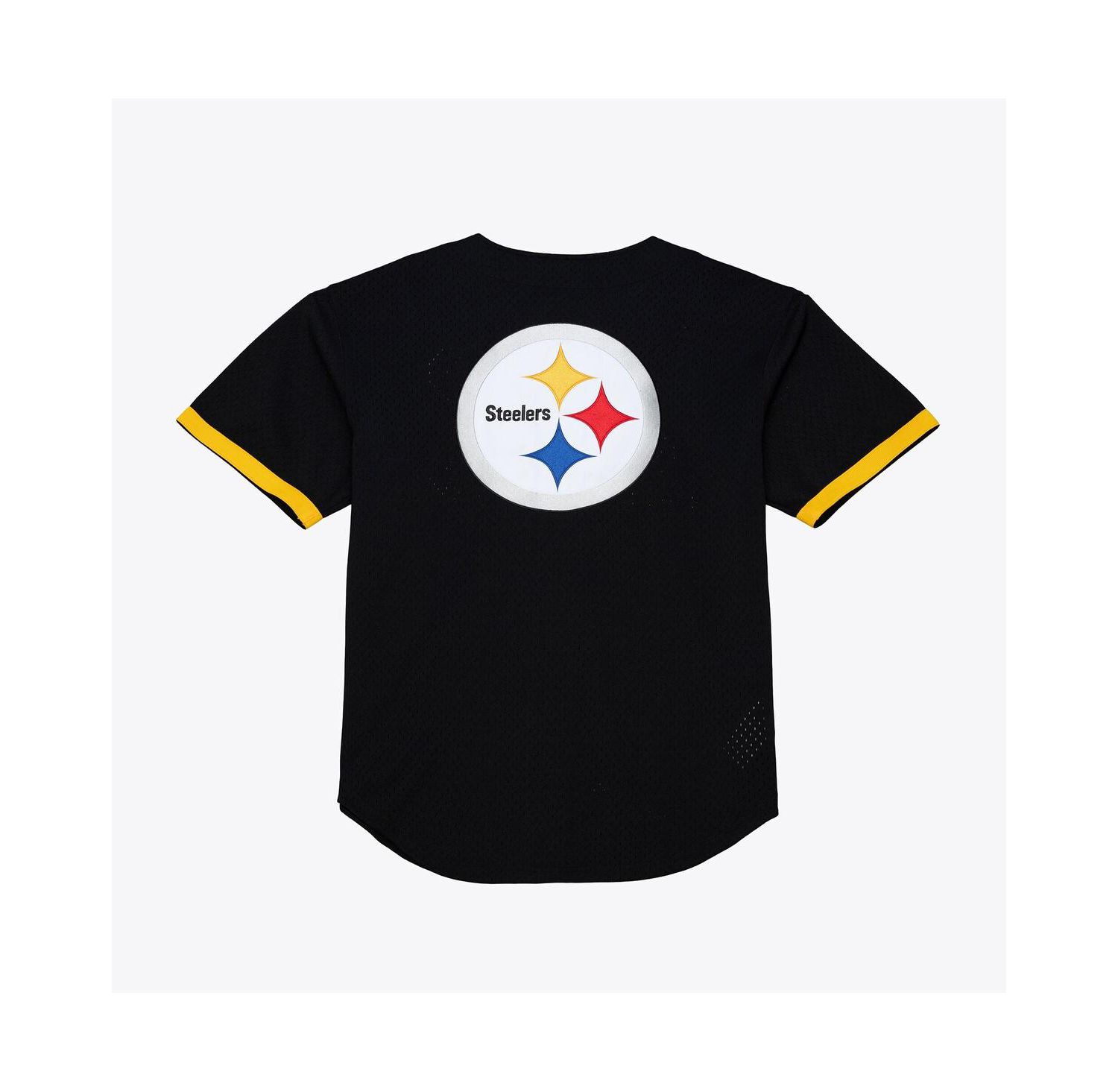 Men's Black Pittsburgh Steelers Head Coach Mesh Full-Button Fashion Jersey