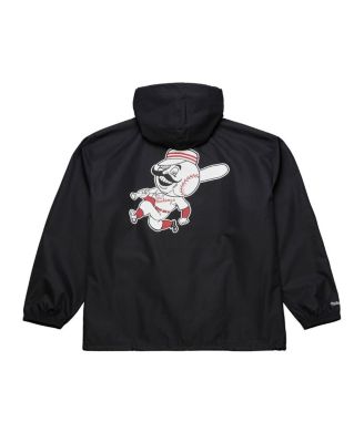 Men's Black Cincinnati Reds Full-Snap Hooded Coaches Jacket