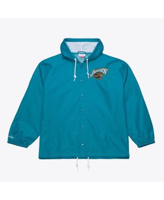 Men's Teal Jacksonville Jaguars Coaches Full-Snap Hooded Windbreaker Jacket