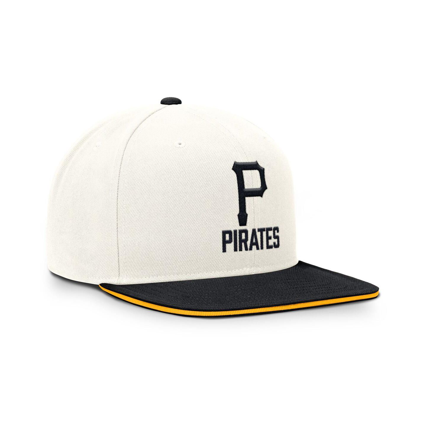 Мужская кепка Nike Cream/Black Pittsburgh Pirates Cooperstown Pro Dri-FIT Snapback Hat — фото 3