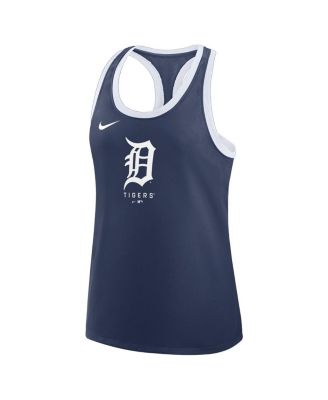 Women's Navy Detroit Tigers Tri-Blend Dri-FIT Racerback Tank Top