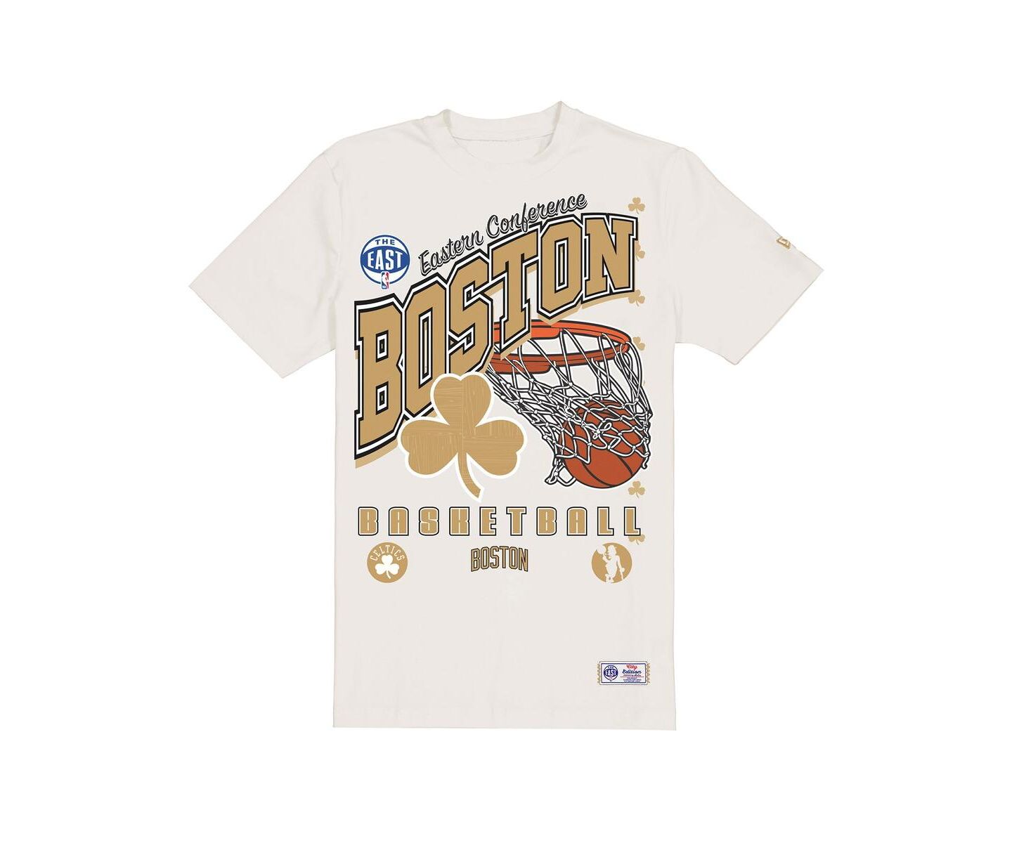 Мужская футболка New Era Cream Boston Celtics Oversized City Edition Remix Vintage — фото 3