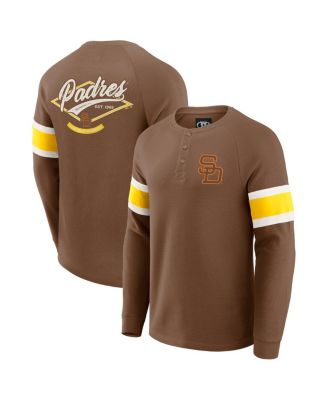 Darius Rucker Collection by Men's Brown San Diego Padres Waffle-Knit Raglan Long Sleeve Henley T-Shirt