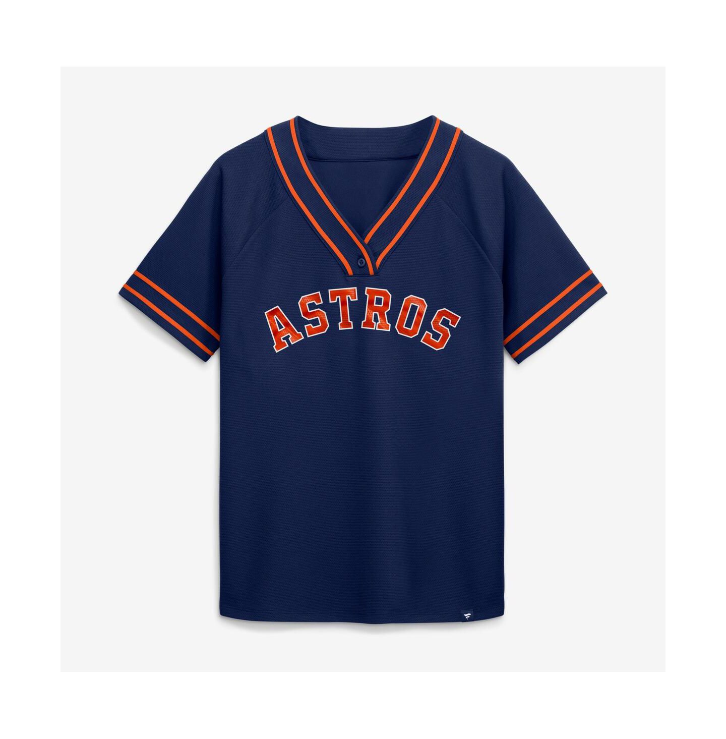 Женская футболка Fanatics Navy Houston Astros Diva Race Ahead Raglan V-Neck — фото 2