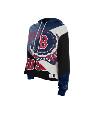 Women's Boston Red Sox Upcycled Color Block Cropped Boxy Hoodie