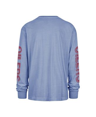 Men's Light Blue Tennessee Oilers Gridiron Classic Teams Cairn Ravine Foundation Throwback Long Sleeve T-Shirt
