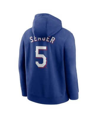 Men's Corey Seager Royal Texas Rangers Player Name & Number Club Fleece Pullover Hoodie