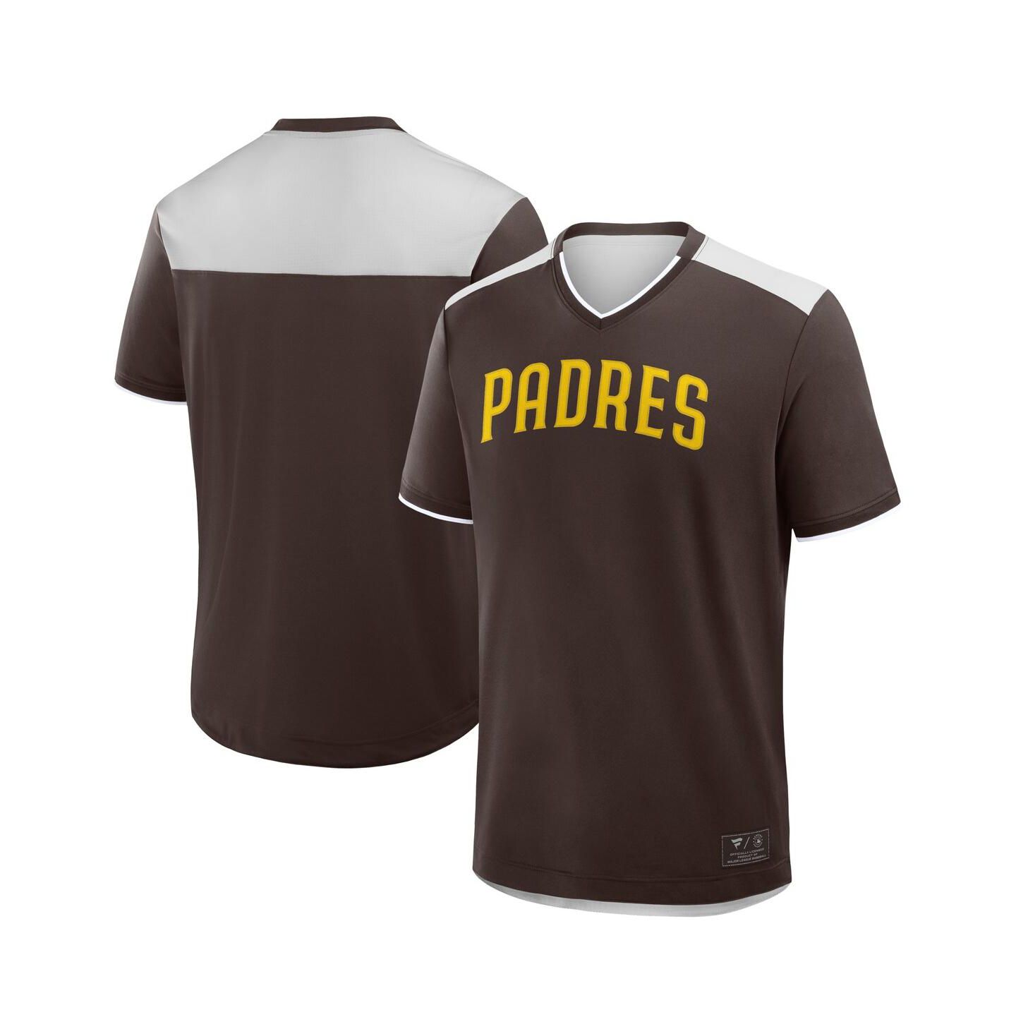 Мужская футболка Fanatics Brown San Diego Padres Walk Off V-Neck — фото 1
