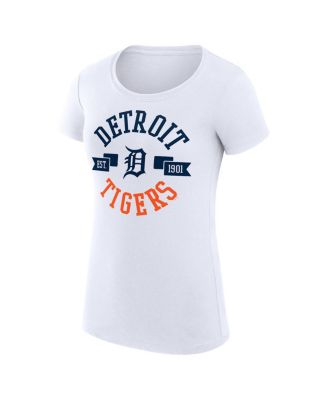 Women's White Detroit Tigers Super-Slim Fit Lightweight City Graphic T-Shirt