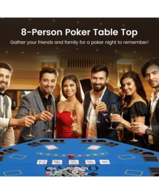84 Inch 10 Player Folding Poker Table Top with Cup Holders and Casino Felt Surface