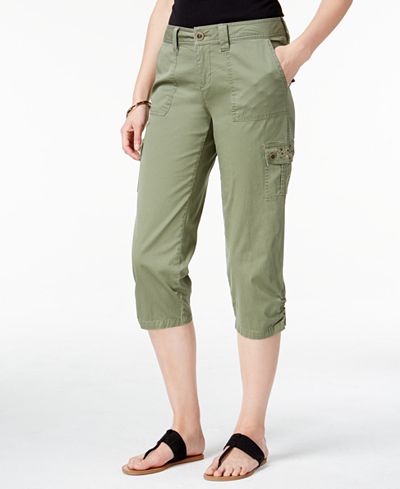 Style & Co. Petite Embellished Capri Cargo Pants, Only at Macy's ...