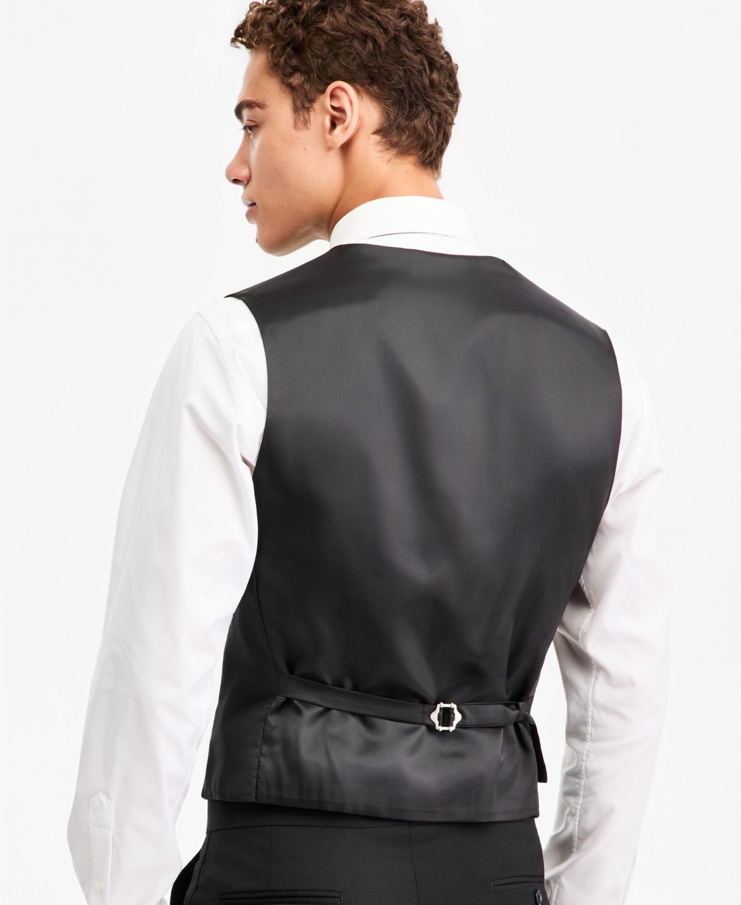 Мужской жилет Tommy Hilfiger Modern-Fit Flex Stretch Tuxedo Vest, цвет: Чёрный — фото 2