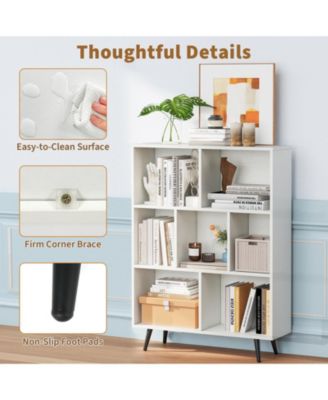 7-Cube Organizer Bookcase with Sturdy Metal Legs