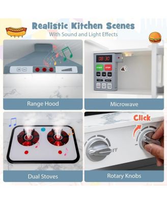 Kids Corner Pretend Kitchen Playset with Separated Washing Basin