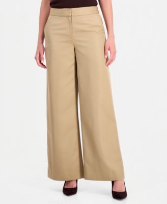 Petite Mid-Rise Wide-Leg Full Length Pants